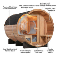 6-Person Patchworkred Cedar Traditional Steam Barrel Sauna — How It Works