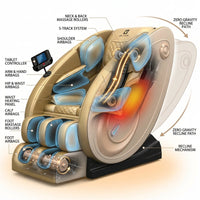 Massage Chair Zero Gravity Full Body with Heating and Bluetooth - Gold — How It Works